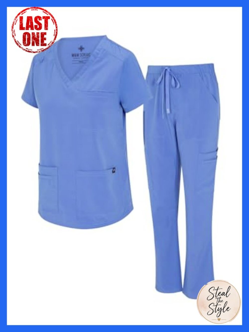 Women's Medical Scrub Set 11 Pocket Cool Stretch Cargo V-Neck Utility Workwear